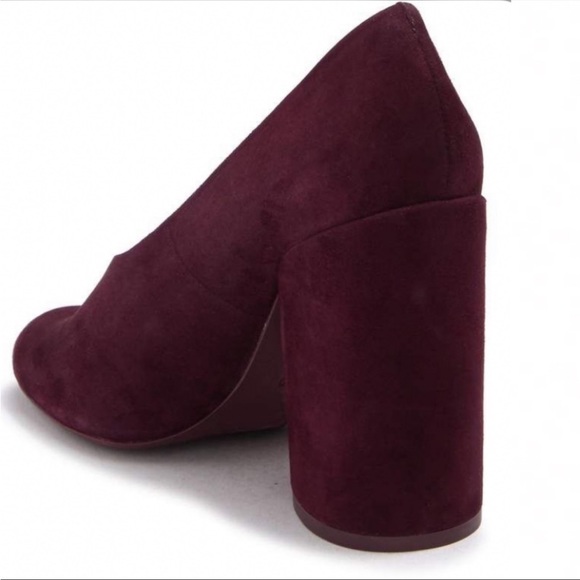 NEW in box Tory Burch Lucia Suede chunky heel merlot Pump - Picture 3 of 8